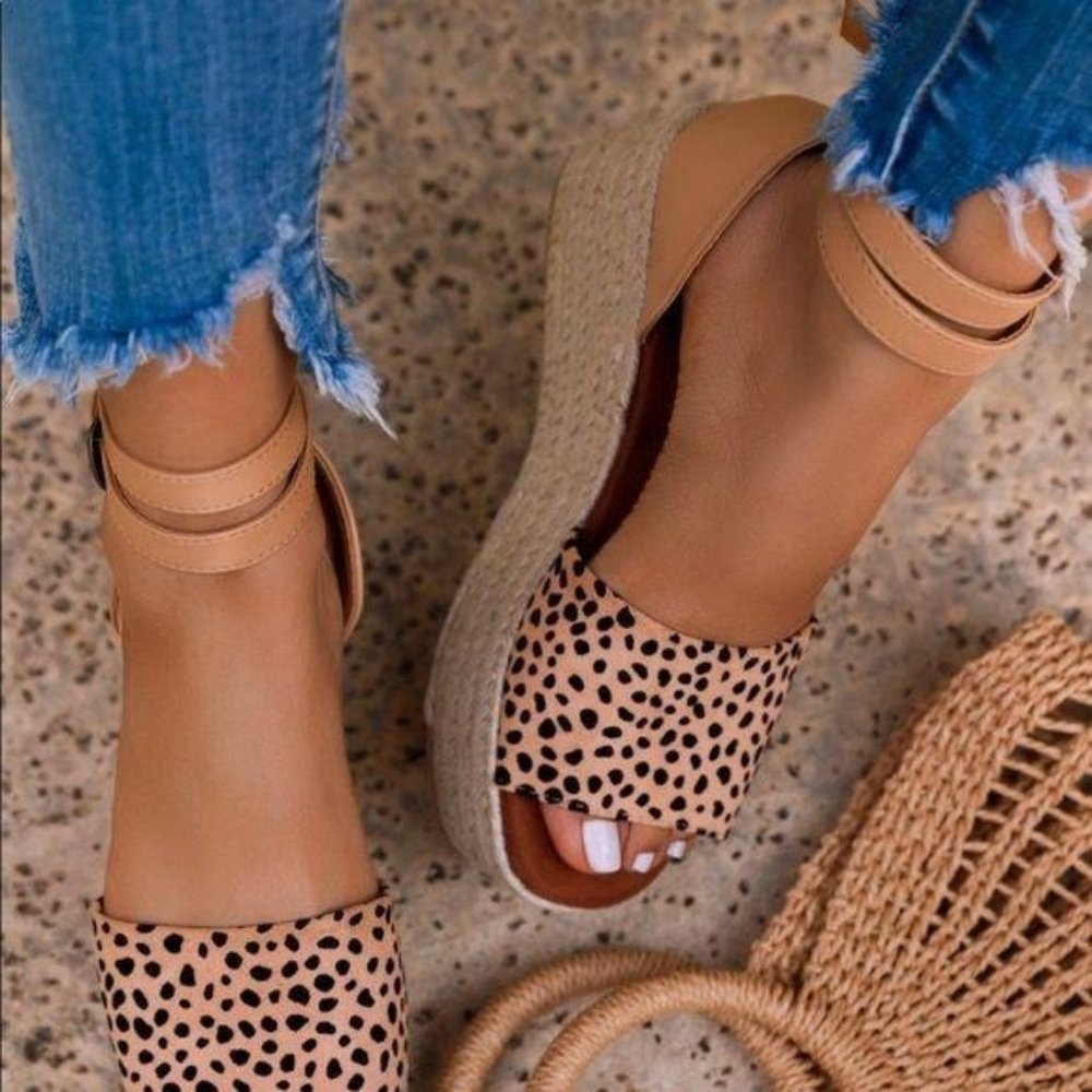 Cheetah Espadrille Platform Sandals - Picture 13 of 13